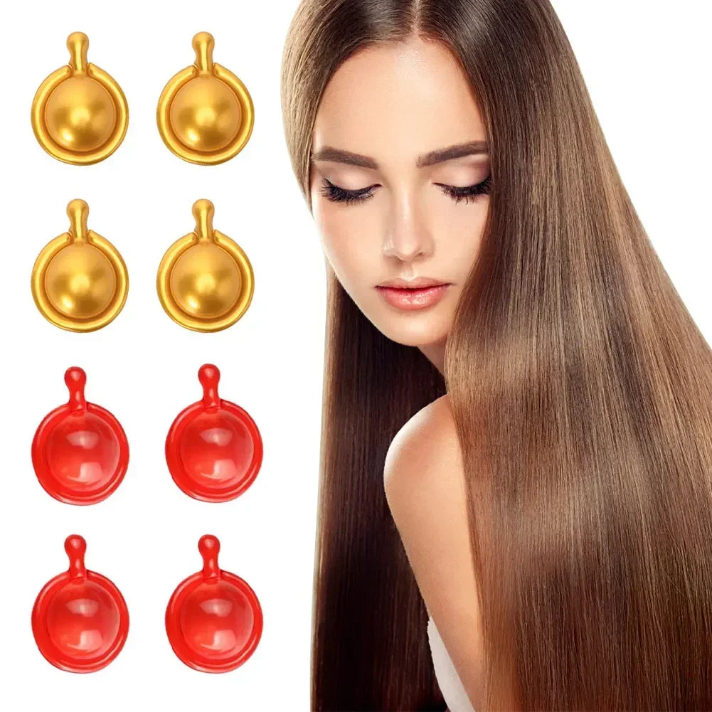 10Pcs Anti Hair Loss Hair Vitamin Capsule Oil Keratin Complex Oil Smooth Silky Hair Serum Hair Mask Repair Frizz Damaged