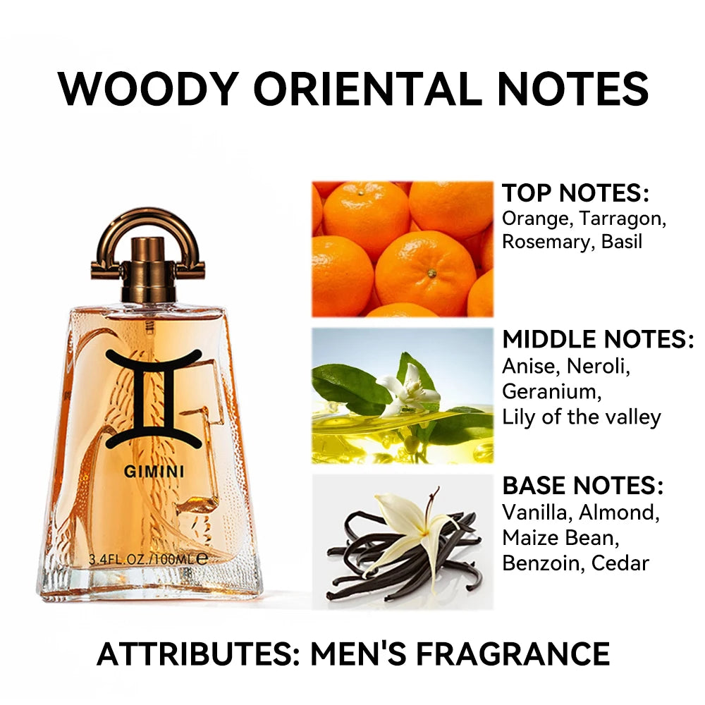 100ML 3.4FL.OZ Men's Perfume Long Lasting Woody Oriental Notes Natural Fragrance Eau de Parfum Perfumes Hombre Free Shipping