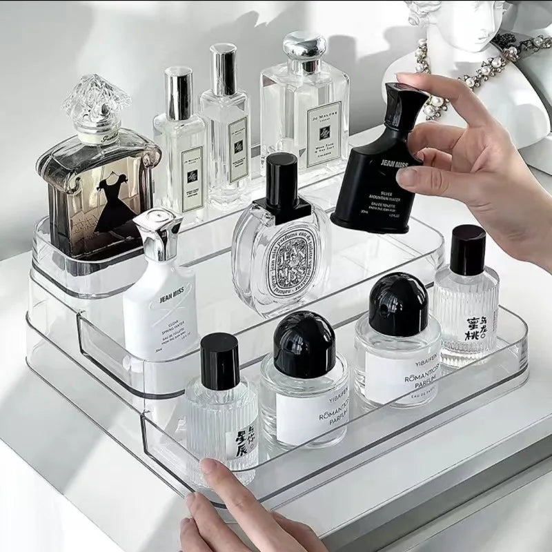 Desktop Perfume Shelf Bathroom Makeup Organizer Perfume Aromatherapy Organizer Skin Care Product Storage Rack Organizer
