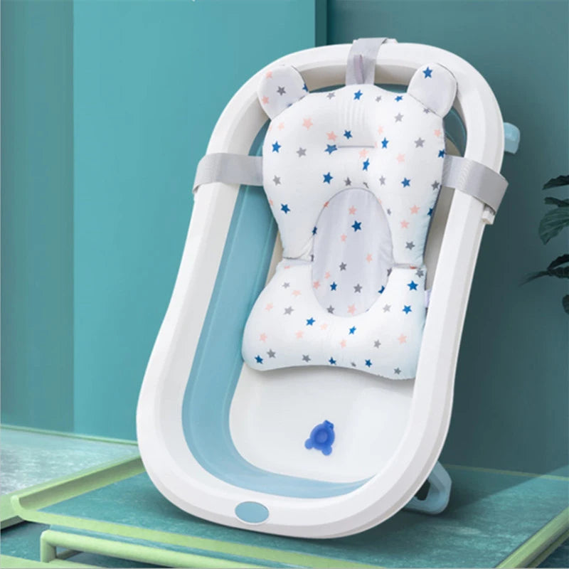 Baby bathtub seat support pad, baby anti slip soft and comfortable body pad, foldable baby bathtub pad chair, newborn bath pad